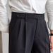 Men's Clothing Casual High Waist Suit Trousers Business Drape Straight Pants Retro Suit Nine Points Trousers_viptrois.com