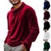 Men's Clothing Long Sleeve Velvet Turtleneck T-Shirt - Soft Thermal Comfort Fit Casual Pullover For All Seasons (Multiple Colors & Sizes Available)_viptrois.com
