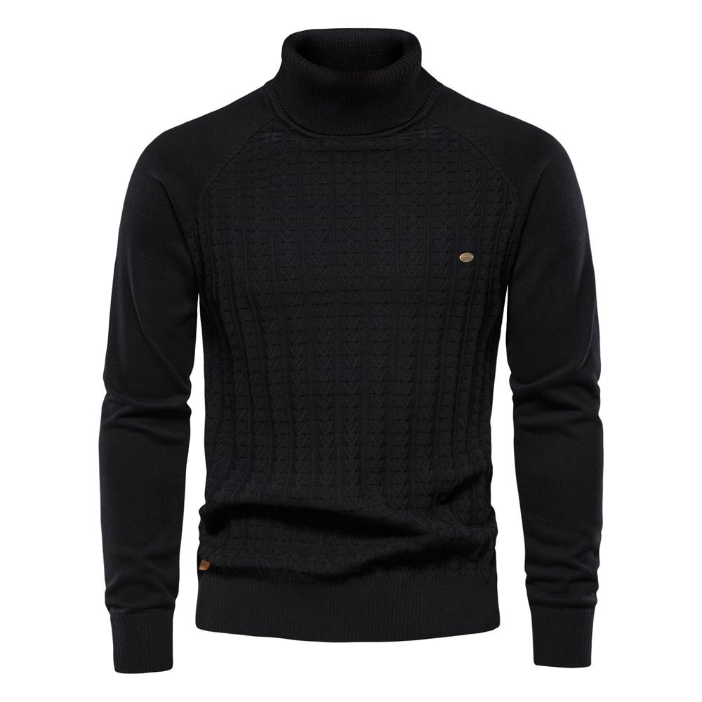Man's Clothing Men's Turtleneck Sweater Solid Color Men's Sweater Business Casual Sweater For Men_viptrois.com