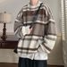 Pure Men's Sweater Japanese Retro Striped Color-Block Base Shirt Knitwear Autumn Winter Thickened Trendy Loose Knit Cardigan_viptrois.com