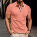 Men's Clothing Collar Striped Casual Polo Shirt Lapel Button Business Versatile T Shirt Top_viptrois.com
