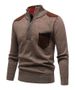 Men's Clothing Half Zip Stand Collar Sweater Pullover Jacket Autumn And Winter New Fashion Sweater Casual All Match Knitted Sweater_viptrois.com