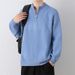 Pure Cross-Border Volume-48 Half-Zip Knitted Spri Autumn Winter Inner Layer Base Shirt Sweater American Casual Men's_viptrois.com