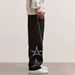 Casual Pants Men's Summer Thin Loose Straight 2025 Spring And Summer American Embroidered Straight Trousers_viptrois.com