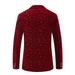 Man's clothing Men's suit Singer stage performance Burgundy velvet floral pattern coat slim wedding suit_viptrois.com