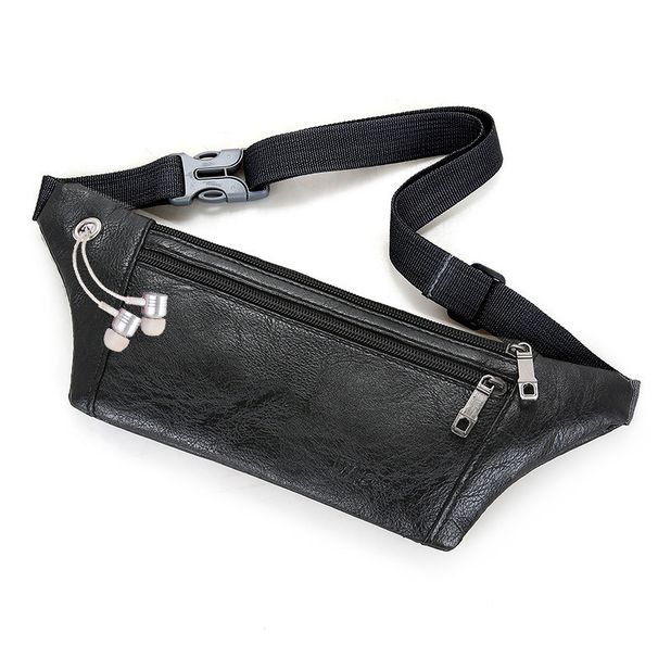 Gym Bags Men's Waist Bag New Outdoor Leisure Sports Crossbody Chest Bag PU Waterproof Mobile Phone Coin Purse Bag_viptrois.com