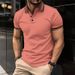 Men's Clothing Men's Solid Color Short Sleeved Lapel Polo Shirt_viptrois.com