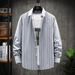 Men's Slim-Fit Striped Shirt – Korean Style Long Sleeve Casual Top (M-5XL, Breathable Cotton Blend)_viptrois.com
