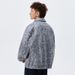 Men's Clothing Speckled Suede Jacket – Vintage-Inspired Lapel Coat, Stretch Polyester Blend, Relaxed Fit (Dark Gray/Caramel/Light Gray)_viptrois.com