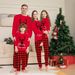 Christmas Alphabet plaid Fawn Christmas family dress printed homestay pajamas_viptrois.com