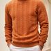 Pure Cross-Border European Size Autumn Winter Knitted Sweater Daily Solid Color Youth Men's Fashion Jacquard High Neck Warm_viptrois.com