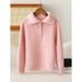 Nordmann Autumn Winter Children's Cashmere Turn-Down Collar Pullover Knit Unisex Half-Zip Mid-Large Kids Base Shirt Sweater_viptrois.com