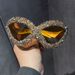 Personalized Large Frame Diamond Studded Sunglasses Retro Trend Glasses Fashion Catwalk Cat Eye Sunglasses European And American Cross Border_viptrois.com