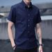 Men's Clothing Short Sleeved Shirt Men's Summer New Casual Tops Men's Solid Color Short Sleeved Shirt_viptrois.com