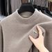 1 Cross-Border Winter Fleece-Lined Thickened 2025 New Half-Turtle Neck Embroidered Fashionable Warm High-End Men's Sweater_viptrois.com
