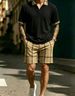 Men's Clothing Men's Summer Shirt And Plaid Shorts Set Casual Two-Piece Outfit Style For Formal & Casual_viptrois.com