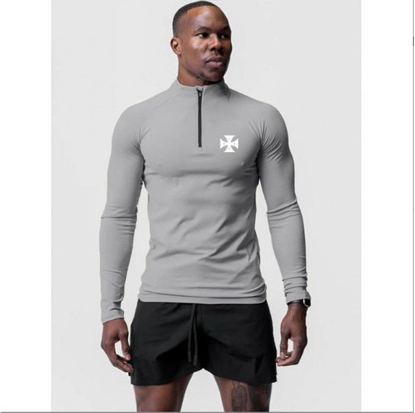 Men's Clothing Sports T Shirts Moisture Wicking Men's Yoga Wear Cross Printed T Shirts_viptrois.com