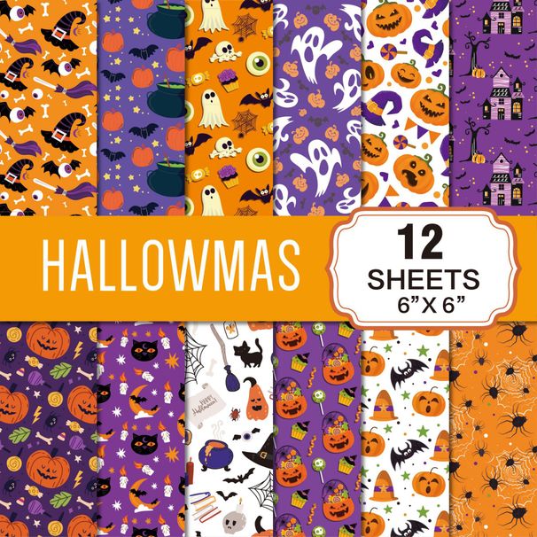 Halloween handbook base paper pumpkin ghost bat diy collage holiday decoration Halloween material paper_viptrois.com