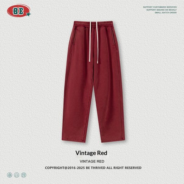 Nordmann BE Men's Clothing|2025 Winter American Style Trendy Brand Washed Retro Fleece Lined Scimitar Long Loose Straight Casual_viptrois.com