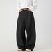 Men's Clothing Retro Original Black Jeans Men's Autumn New Split Structure Scimitar Pants Silhouette Straight Long Pants_viptrois.com