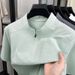 Explosive Punched Solid Color Half Pull Chain Quick Drying T-shirt 2025 Summer New Breathable Round Neck Thin Short_viptrois.com