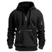 Men's Clothing Fleece-Lined Zip-Up Hoodie – Warm Winter Pullover With Cozy Inner Brushed Fabric, Relaxed Fit For Casual & Streetwear_viptrois.com