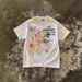 Heavyweight Pure Cotton T-Shirt For Women And Men Vintage Floral Print Couple Short Sleeved Top Oversized_viptrois.com
