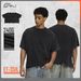 Men's Clothing Men's Vintage Boxy Cotton T-Shirt - Distressed Streetwear Tee For Casual Wear (Black/White, S-XXL)_viptrois.com
