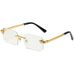 Frameless Edge Cut Sunglasses - Leopard Print Temples (European & American Fashion, Women's Trendy Glasses)_viptrois.com