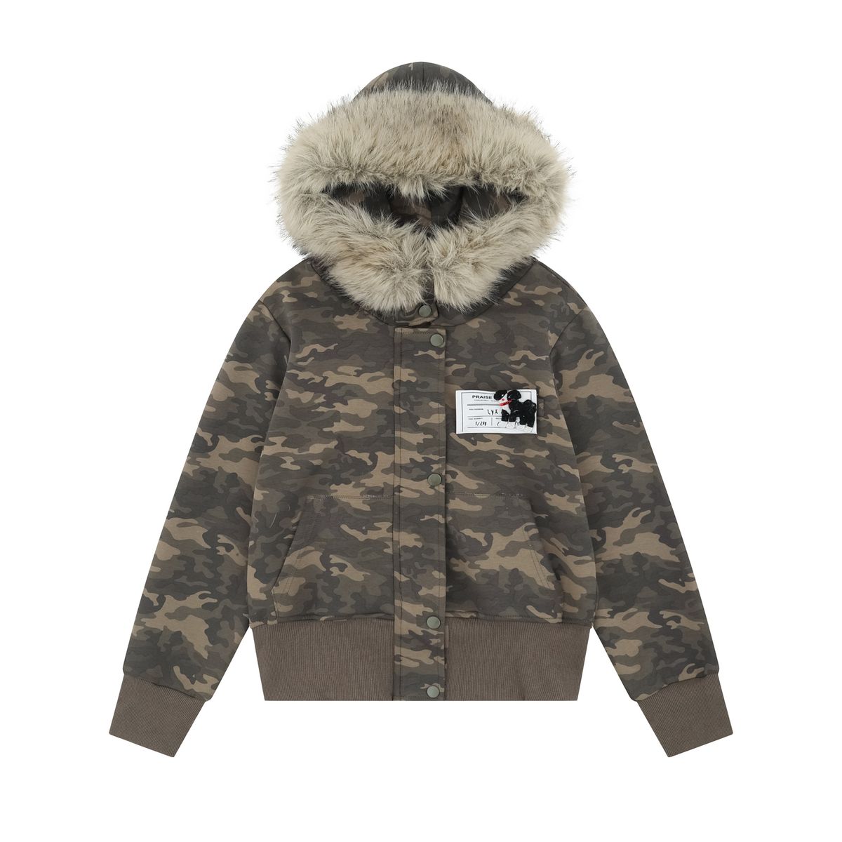Men's Clothing American Retro Detachable Fur Collar Hoodie Jacket For Women 2025 Autumn And Winter New Hot Girl Short Camouflage Sweatshirt Top_viptrois.com
