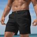 Men's Clothing Casual Shorts Stylish Cotton Blend Shorts Retro American Style Solid Color Comfortable Fit ( White, Gray, Light Gray, Red, Navy Blue)_viptrois.com