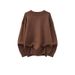 New Solid Color Round Neck Knitted Shirt For Men, Versatile, Trendy And Fashionable Design, Long Sleeve_viptrois.com