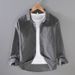 Corduroy Shirt Men's Casual Workwear Men's Long Sleeved Outerwear Striped Velvet Shirt Single Breasted_viptrois.com