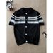 Men's Clothing Men's Black Fair Isle Short Sleeved Knit Sweater Summer Relaxed Style Outerwear Old Fashioned Breathable Cardigan Half Sleeve_viptrois.com