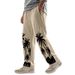 Men's Hawaiian Print Casual Pants - Loose Fit Cotton Linen Blend (Breathable & Comfortable For All Seasons)_viptrois.com