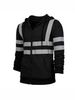 Men's Sweater Zipper Reflective Strip Cardigan Sanitation Suit Hooded Fleece Reflective Strip Jacket Men_viptrois.com