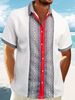 2025 Summer New Men's Waffle Texture Casual Turn-down Collar 3D Printed Button Short Sleeve Shirt For Men_viptrois.com