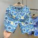 Summer Men's Hawaiian Style Printed Beach Shorts Loose Fit Casual Trendy Thin Mid-Length Five Point Pants_viptrois.com