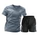 Men's Clothing Ice Silk Quick Drying Clothes Fitness T Shirt Running Short Sleeved Shorts Training Clothes_viptrois.com