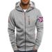 Large-Sized Men's Autumn And Winter Sports And Fitness Jacket, Casual Arm Zipper Hoodie, Cardigan And Hooded Jacket_viptrois.com