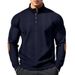Cross-border American Spring And Autumn Heavy Jacquard Men's Button Stand-Up Collar Patch Henry Long Sleeve Casual Sweater Men's_viptrois.com