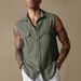 Men's Clothing New Autumn Fashion Men's Workwear Pocket Casual Vest Short Sleeve Shirt_viptrois.com