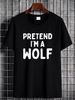 Pretend I'm A Wolf Funny Lazy Easy Halloween Costume Animal T-Shirt Soft Women Top Graphic Tees Designer Clothes Fashion Stylish Women Versatile Graphic Summer T-Shirt For Women Casual Stretched Female Casual Unisex Breathable Slightly_viptrois.com