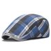 Spring Autumn Summer Duckbill Men's British Style Literary Beret Women's Plaid Forward Cap_viptrois.com
