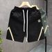 Vintage Workwear Cargo Shorts For Men - Relaxed Fit Multi-Pocket Utility Shorts With Washed Finish Premium Silk-Blend Fabric_viptrois.com