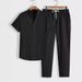 Men's Clothing Casual Sports Suits Short Sleeved Trousers Solid Color Trend T-shirt Sets_viptrois.com