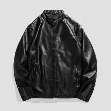 Men's Jacket PU leather jacket soft leather light business casual stand-up collar simple versatile_viptrois.com