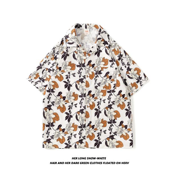 Men's Clothing Retro Classic Cuban Collar Shirt Men's Short Sleeved Summer Casual Loose_viptrois.com