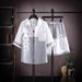 Men's Clothing Thin Shirt Suit Youth Fashion Trend Short Sleeved Shorts Handsome Shirt Two Piece Suit_viptrois.com
