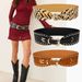 Y2K Wide Waist Belt With Leopard Print & Studs For Women – Vintage Style PU Leather Dress Belt With Alloy Buckle, Zebra/Black/Brown Options_viptrois.com